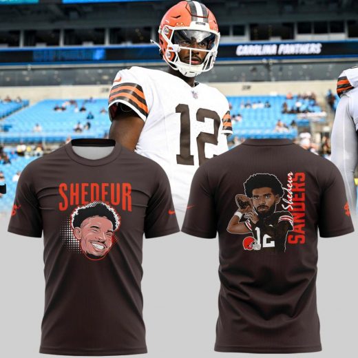 Special New Shedeur Sanders Brown Cleveland Browns Graphic Player T-Shirt