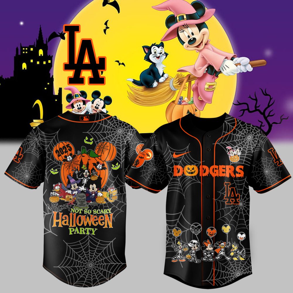 LA Dodgers _ Mickey and Friend Halloween Black Jersey