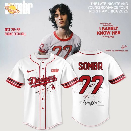 2025 Los Angeles Dodgers X Sombr – The Late Nights & Young Romance Tour Merch