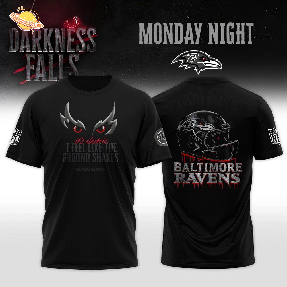 Baltimore Ravens “Darkness Falls” 2025 NFL Special Editions T-Shirt Baltimore Ravens “Darkness Falls” 2025 NFL Special Editions T-Shirt