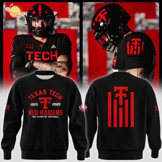 Black Texas Tech Red Raiders 100th Anniversary Fleece Sweat