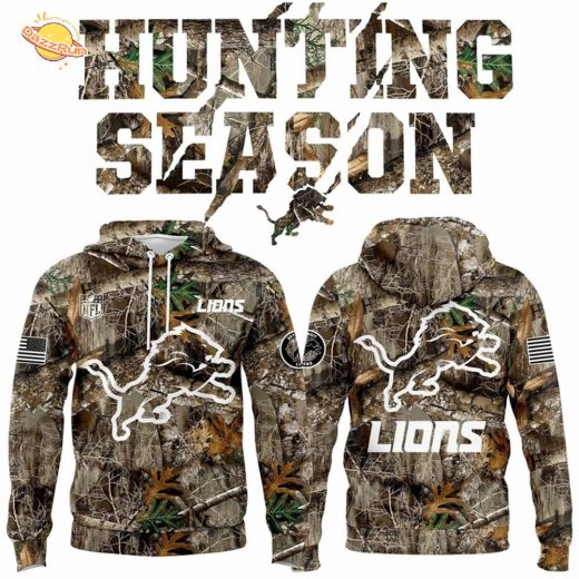 Detroit Lions 2025 Hunting Season camo hoodie