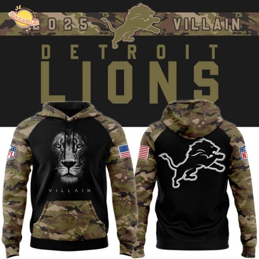 Detroit Lions 2025 VILLAIN Camo hoodie