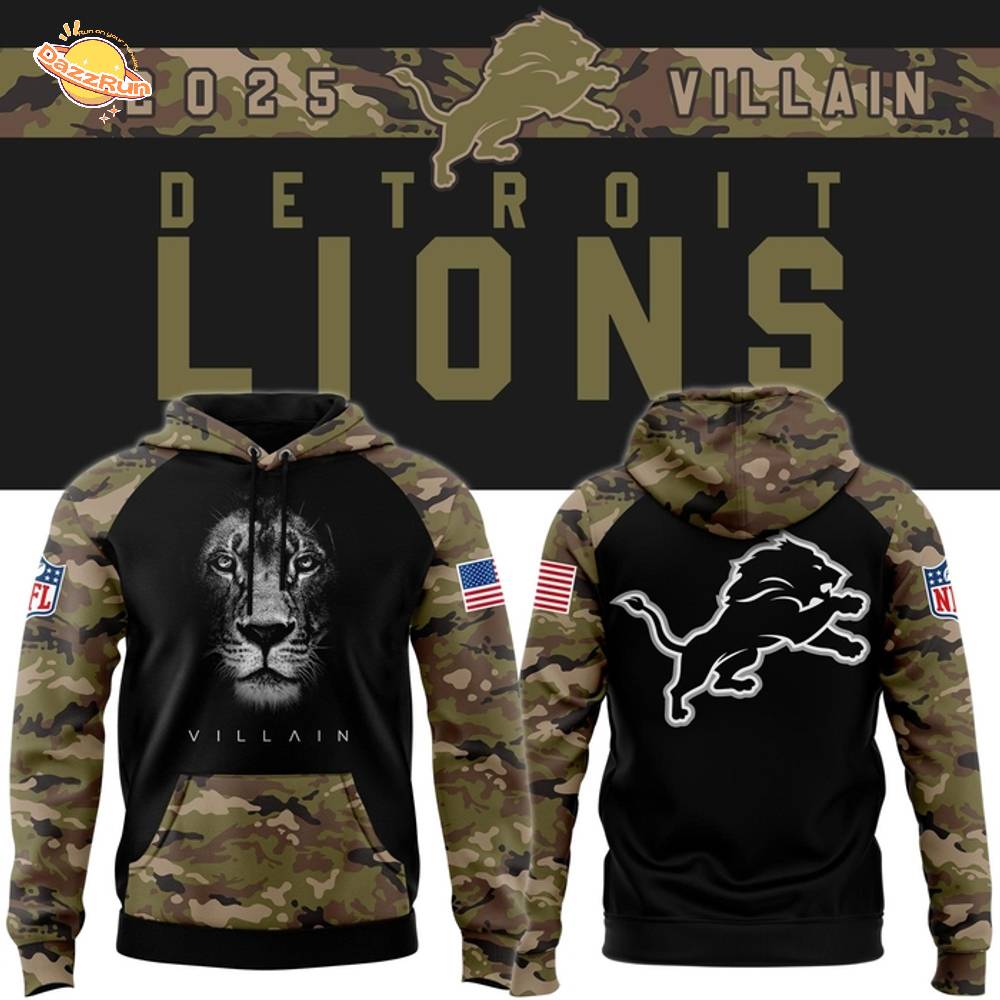Detroit Lions 2025 VILLAIN Camo hoodie Detroit Lions 2025 VILLAIN Camo hoodie