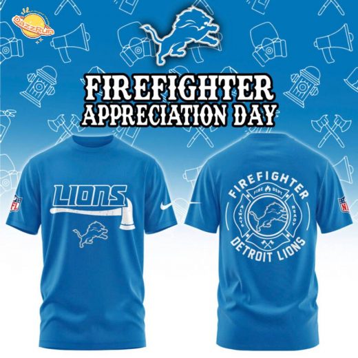 Detroit Lions Firefighter Appreciation Day Tshirt