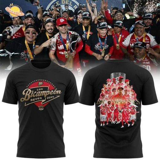 Diablos Rojos del México LMB Bicampeones 2025 Black T-Shirt