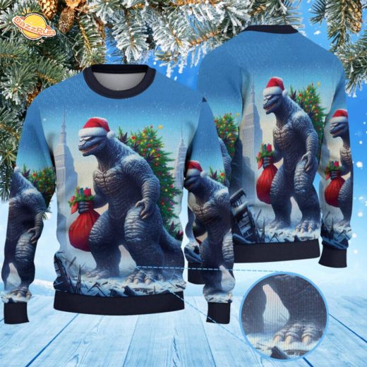 Godzilla Christmas Knitted Sweater