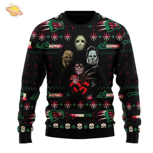 Horror Killer Christmas Halloween Ugly Sweater