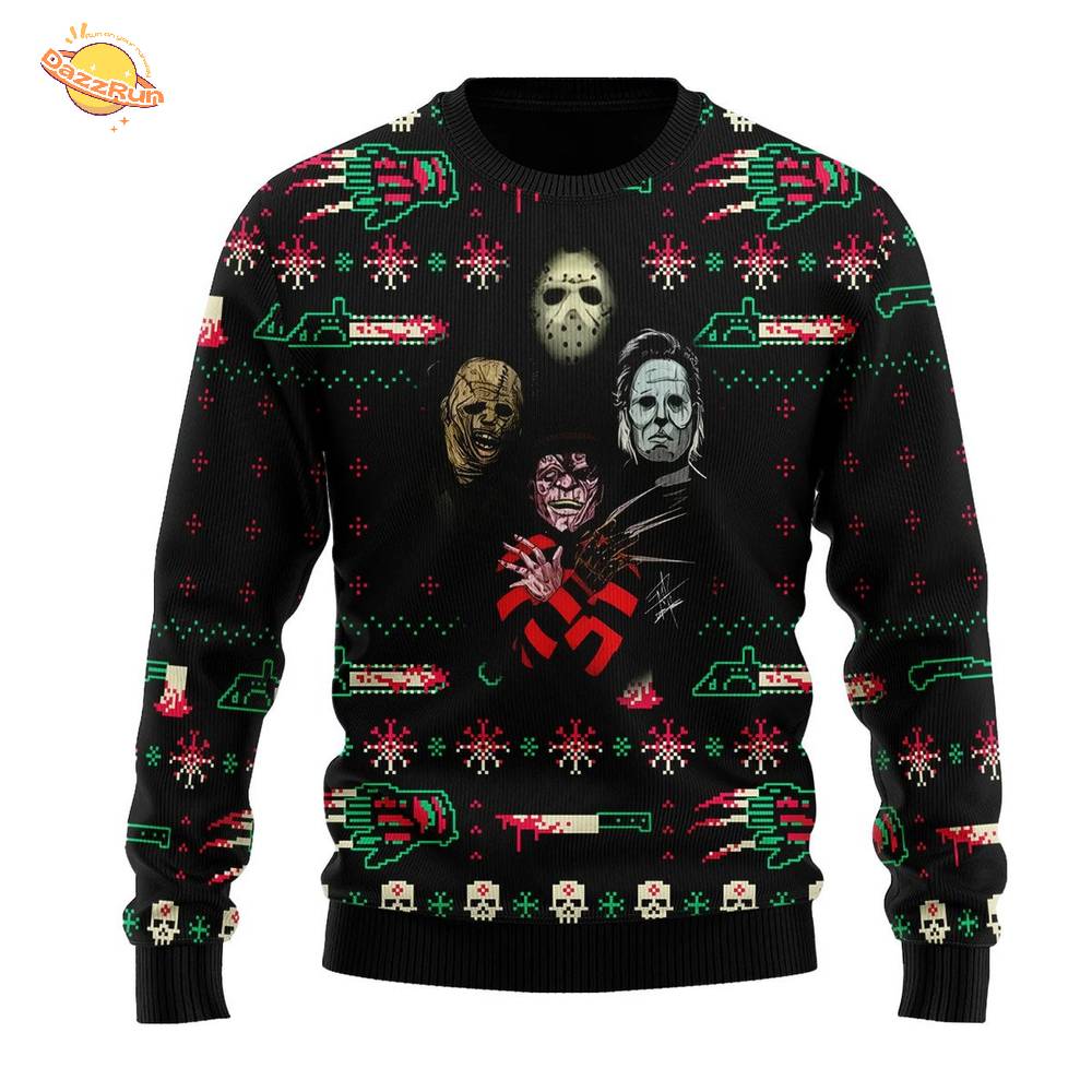 Horror Killer Christmas Halloween Ugly Sweater Horror Killer Christmas Halloween Ugly Sweater