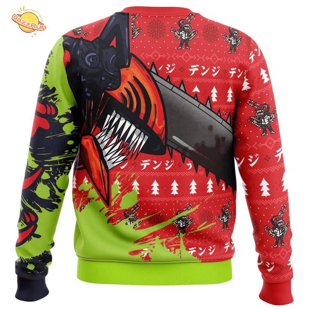 Hybrid Form Denji Chainsaw Man Ugly Christmas Sweater Hybrid Form Denji Chainsaw Man Ugly Christmas Sweater