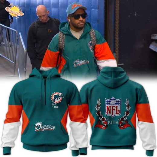 Kith x NFL 47 Dolphins Quarter Zip Anorak With Hood