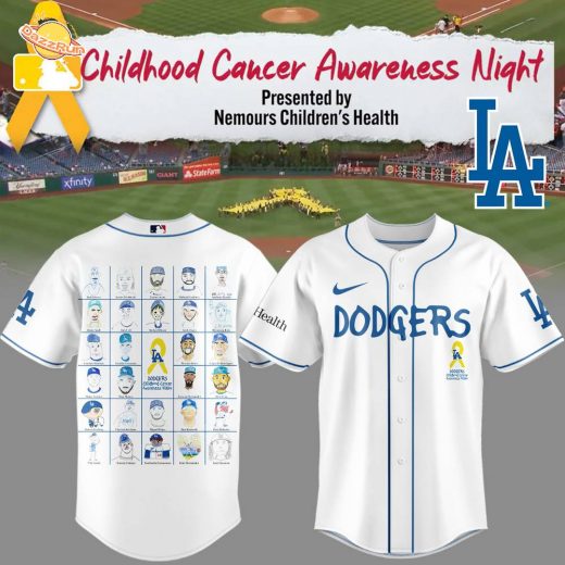 LA Dodgers Childhood Cancer Awareness Night Limited White Jersey