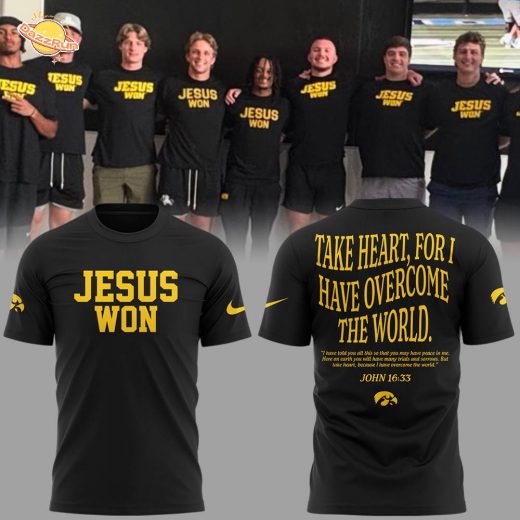 Limited Edition Hawkeye Football x JESUS WON 2025 Shirt