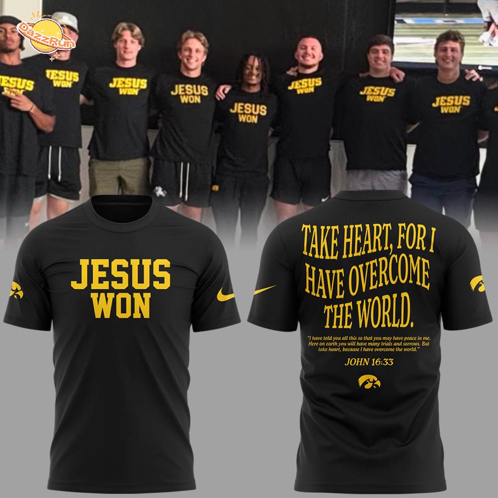Limited Edition Hawkeye Football x JESUS WON 2025 Shirt Limited Edition Hawkeye Football x JESUS WON 2025 Shirt