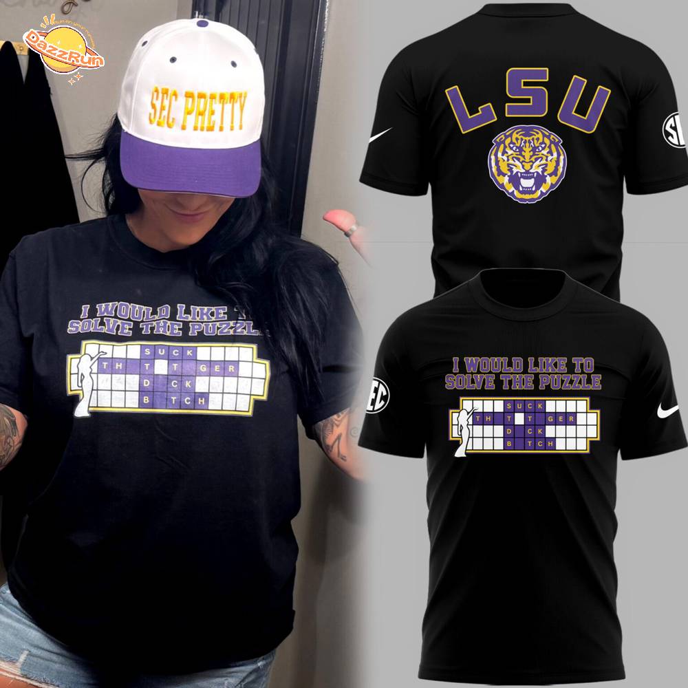 Limited Edition LSU Football “I would like to solve the puzzle” Logo TShirt Limited Edition LSU Football “I would like to solve the puzzle” Logo TShirt