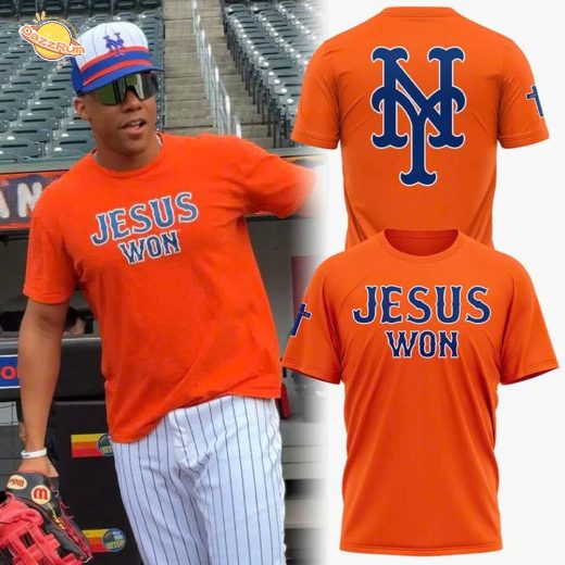 NY Mets “Jesus Won” T-shirt – Orange