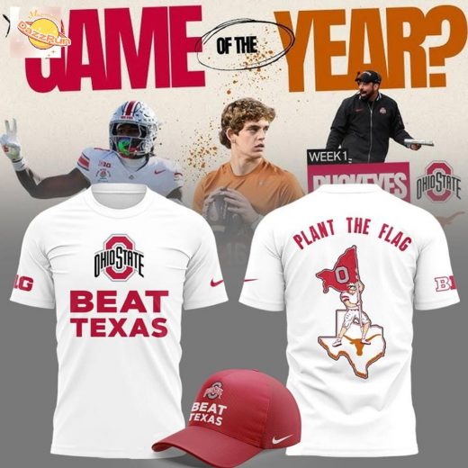 Ohio State Buckeyes Beat Texas Longhorns Plant The Flag White Shirt