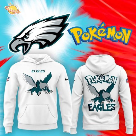 Philadelphia Eagles x Pokemon 2025 Hoodie (White)
