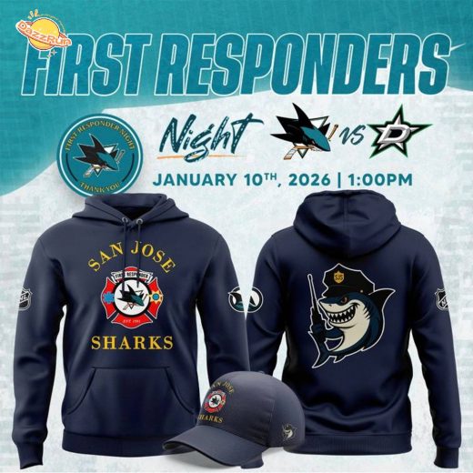 San Jose Sharks 2025 First Responders Night Hoodie (Navy)