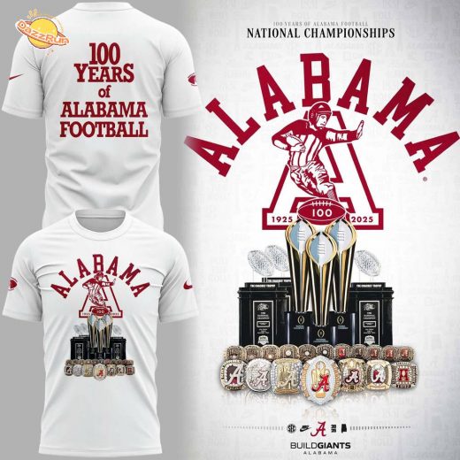 Special 100 Years of Alabama Football T-Shirt