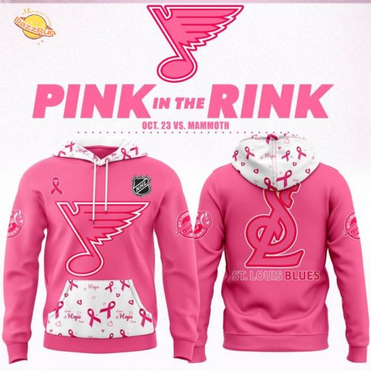 St. Louis Blues 2025 Pink in the Rink Night Hoodie