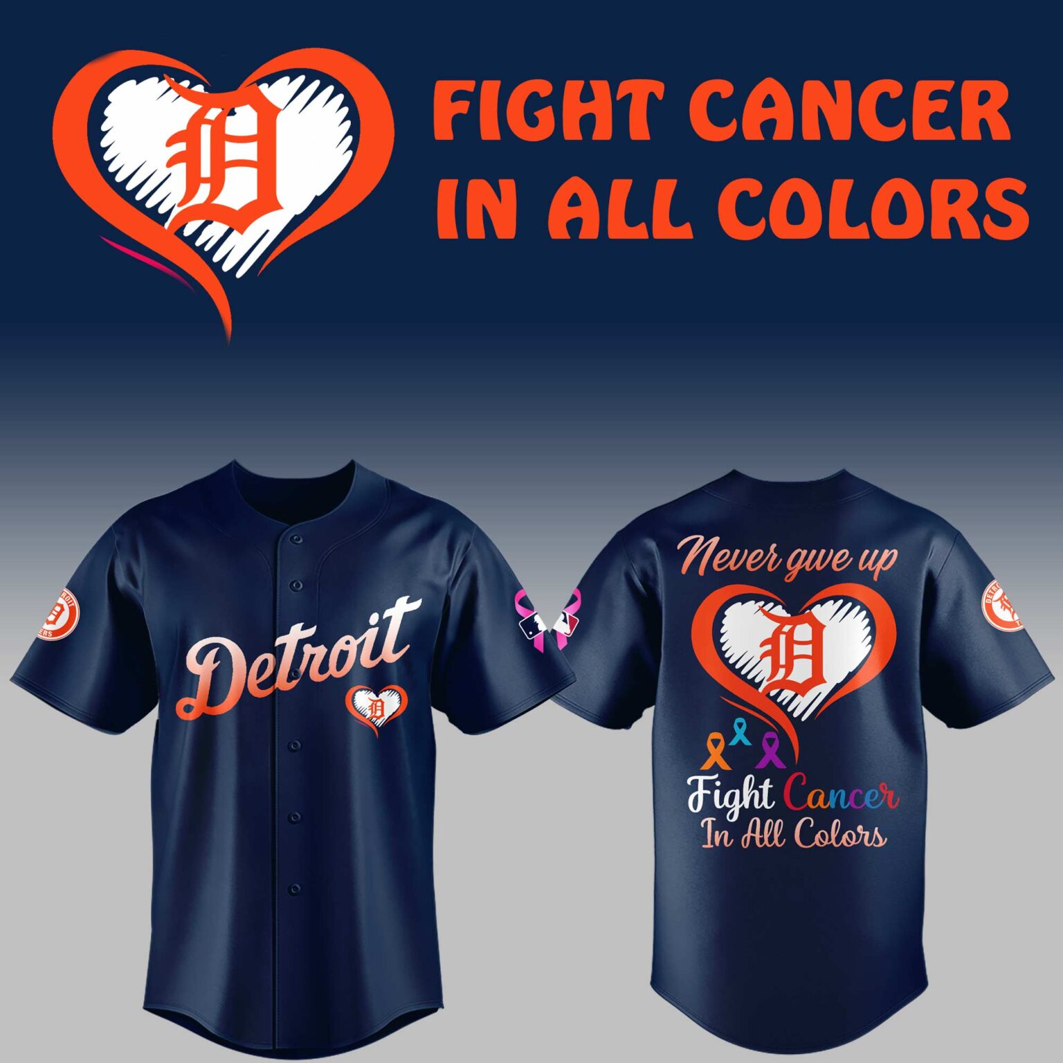 Limited Edition Tigers Baseball Fight Cancer Night Jersey Limited Edition Tigers Baseball Fight Cancer Night Jersey