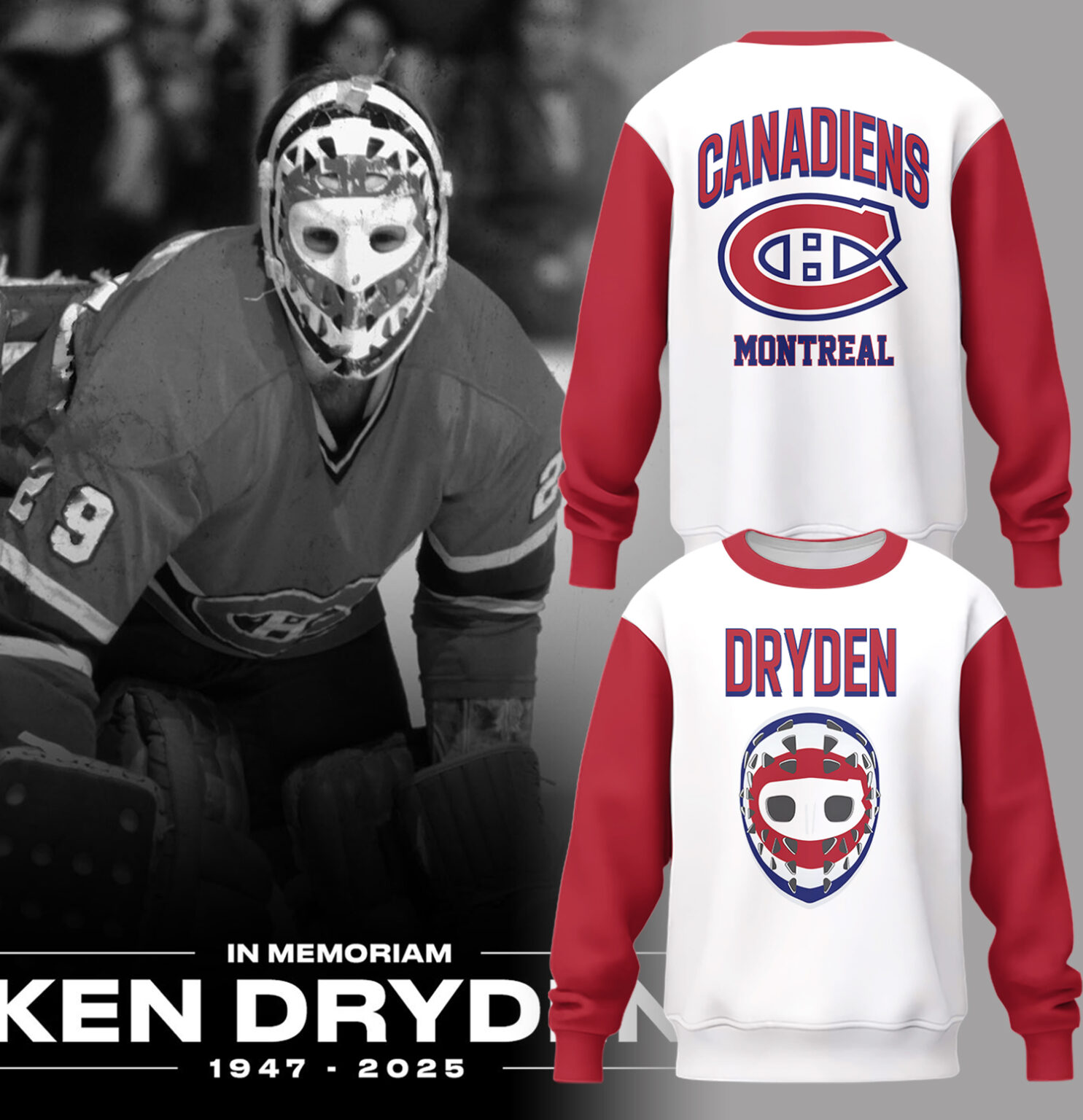 Limited Edition Canadiens Montréal Dryden Tribute Sweatshirt Limited Edition Canadiens Montréal Dryden Tribute Sweatshirt