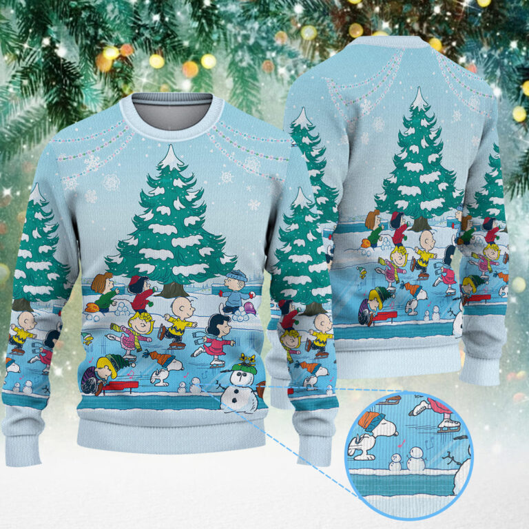 Snoopy And Friends Snow Christmas Knitted Sweater Snoopy And Friends Snow Christmas Knitted Sweater