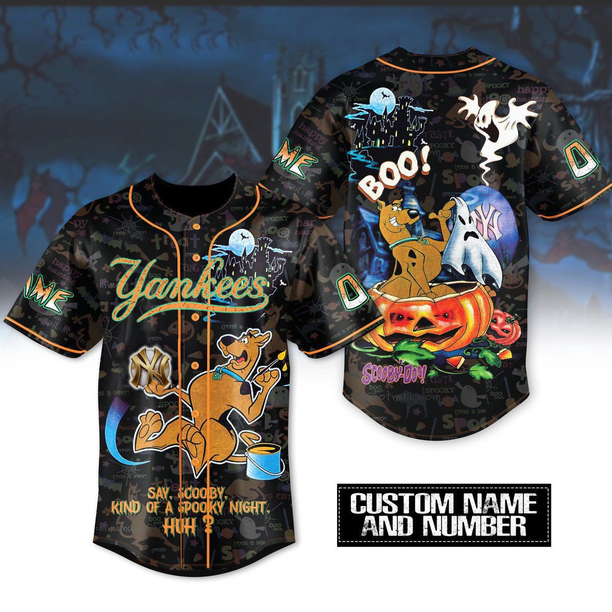 New York Yankees x Scooby-Doo Halloween Special-3D Baseball Jersey New York Yankees x Scooby-Doo Halloween Special-3D Baseball Jersey