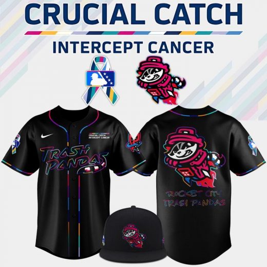 Rocket City Trash Pandas Crucial Catch Intercept Cancer 2025 Jersey