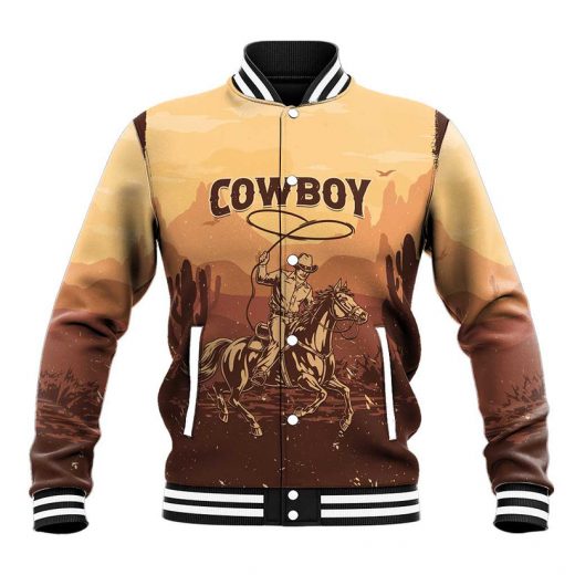 Black Cowboy Take Me Away Baseball Jacket