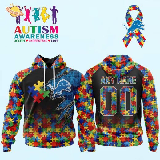 Autism Awareness Detroit Lions Hoodie 3D Unisex Hoodie Autism Awareness Detroit Lions Hoodie 3D Unisex Hoodie