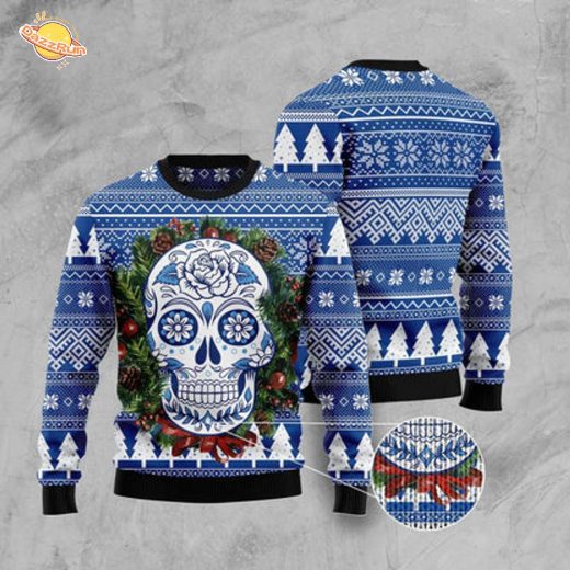 Awesome Sugar Skull Ugly Christmas Sweater Awesome Sugar Skull Ugly Christmas Sweater
