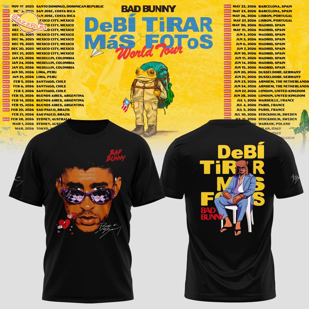 Bad Bunny – Debí Tirar Más Fotos World Tour Tshirt Bad Bunny – Debí Tirar Más Fotos World Tour Tshirt