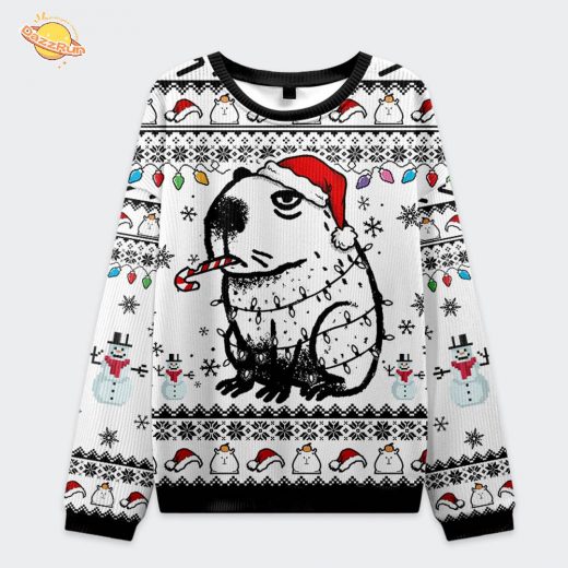 Capybara Smoking Christmas Ugly Sweat