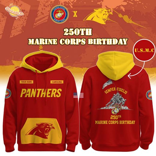 Carolina Panthers x Marine Corps 250th Birthday-3D Unisex Hoodie