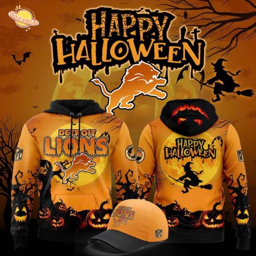 Detroit Lions ” Happy Halloween ” Hoodie 2025