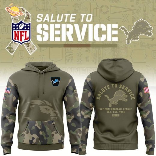 Detroit Lions Nike Olive 2025 Salute to Service Sideline Standard Hoodie