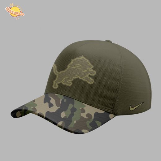 Dazzrun2FDetroit Lions Nike Olive 2025 Salute to Service Sideline Standard Hoodie 3