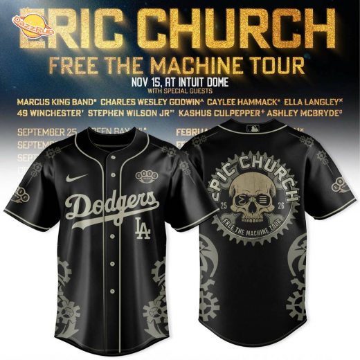 LA Dodgers x Eric Church – Free the Machine Tour Merch Jersey