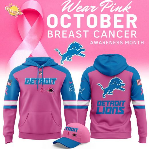 Limited Edition Detroit Lions Breast Cancer Awareness Hoodie 2025