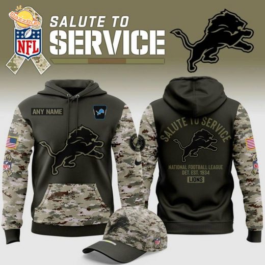 Limited Edition Detroit Lions ” Saluteto Service ” 2025 Hoodie(Custom)