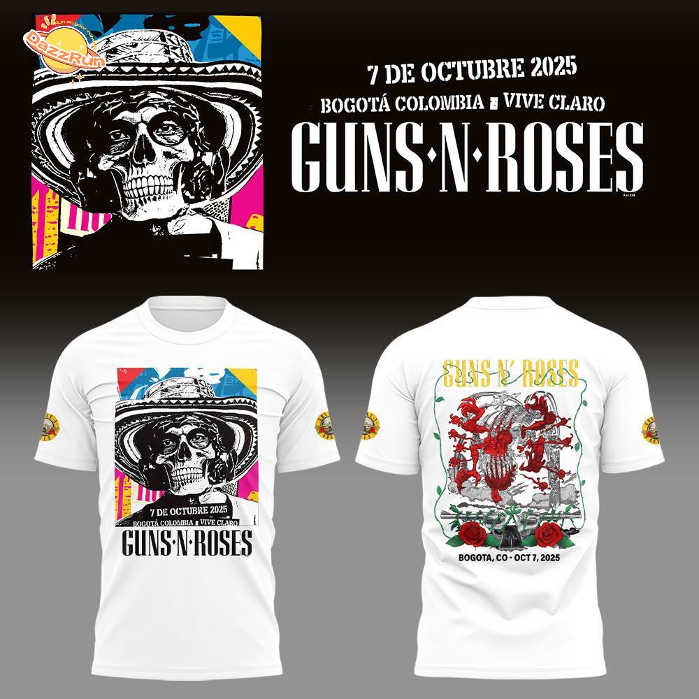 Limited Edition GnR Tour 2025 Bogota W Tshirt Limited Edition GnR Tour 2025 Bogota W Tshirt