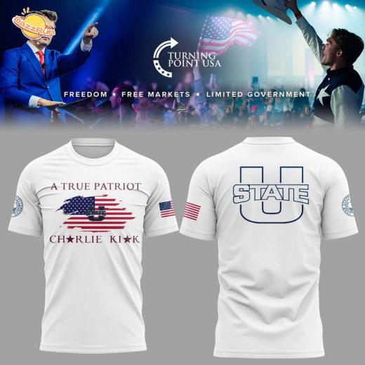 Limited Edition Utah State x Turning Point USA 2025 White TShirt