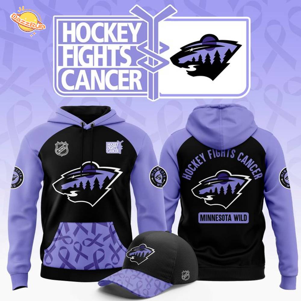 Limited Editions Minnesota Wild Hockey Fights Cancer 2025 Hoodie Limited Editions Minnesota Wild Hockey Fights Cancer 2025 Hoodie