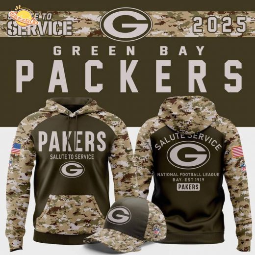 Men’s Green Bay Packers Nike Olive/Camo 2025 Salute to Service Sideline Limited Hoodie