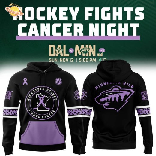 Minnesota Wild 2025 NHL Hockey Fight Cancer Pullover Hoodie