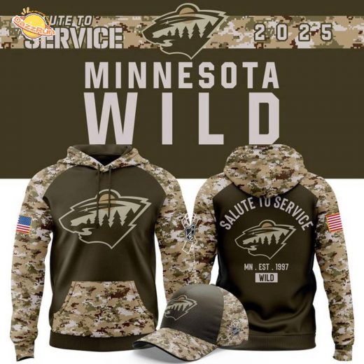 Minnesota Wild Salute to Service 2025 New Hoodie
