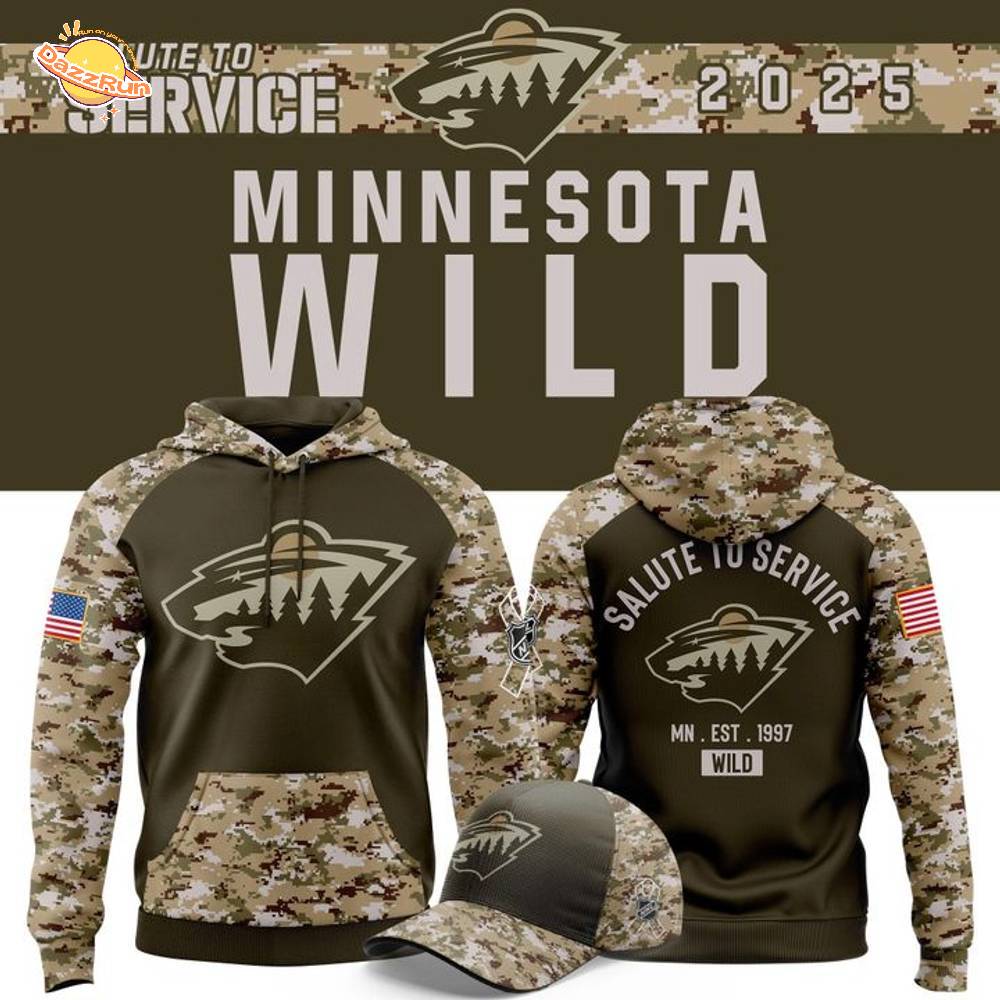 Minnesota Wild Salute to Service 2025 New Hoodie Minnesota Wild Salute to Service 2025 New Hoodie