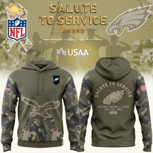 Philadelphia Eagles Nike Olive 2025 Salute to Service Sideline Standard Hoodie
